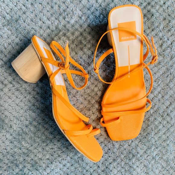 Dolce Vita Shoes Dolce Vita Nwob Bright Orange Springy Strappy Mini
